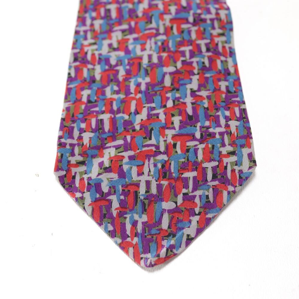 Modesto Uomo Tie Mens 56 in Silk Multicolor Geo Abstract Wide